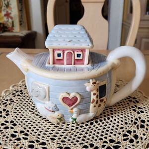 Susan Winget Noah's Arc ceramic teapot